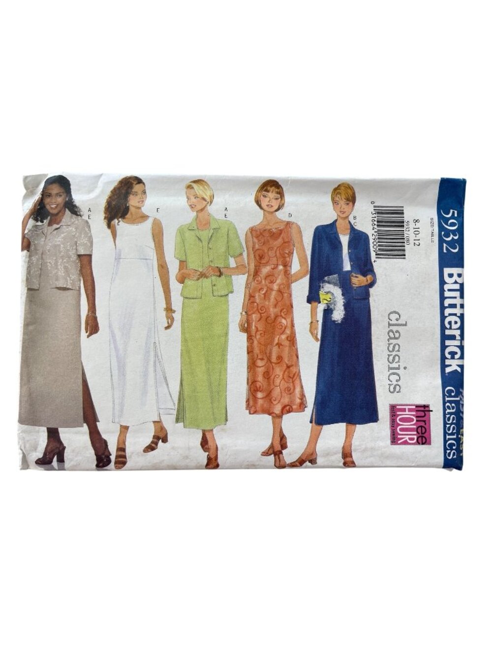 Vintage 90s Butterick 5932 Sewing Pattern Sizes 8-10-12 Jacket & Dress UNCUT